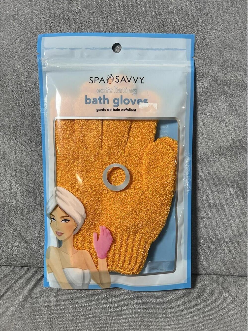 Spa Savvy Exfoliating Bath Gloves Orange Polyester 5009/72 Bath Glove. 2pk